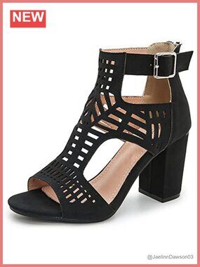 Womens Open Toe Chunky Heel Sandals Bohemian Cutout Wedge Summer Block Heels